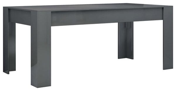 VidaXL Τραπεζαρία Γυαλιστερό Γκρι 180 x 90 x 76 εκ. από Μοριοσανίδα