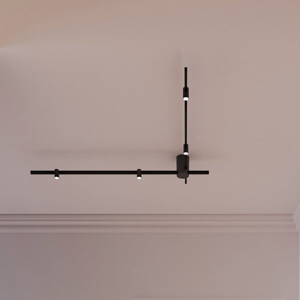 Wever & Ducré Lighting WEVER DUCRÉ LED οροφής Trace Spin 1.0 μαύρο 927, ρυθμιζόμενος, Μαύρο, Σαλόνι / τραπεζαρία, Αλουμίνιο, σύγχρονο