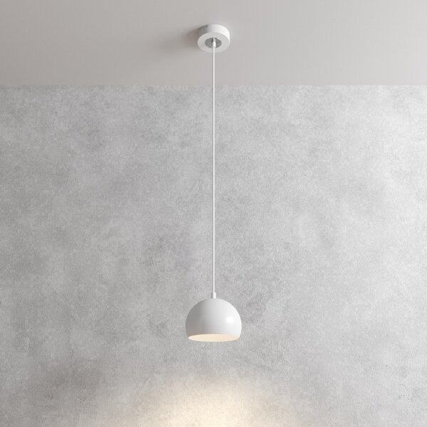 Luminex Κρεμαστό φωτιστικό Sool, λευκό, Ø 15 cm, 1 λάμπα, μέταλλο, E27, ρυθμιζόμενος, Λευκό, Σαλόνι / τραπεζαρία, Μέταλλο