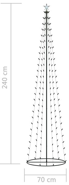 VidaXL Χριστουγ. Δέντρο από Φωτάκια 136 LED Θερμό Λευκό Φως 70x240 εκ