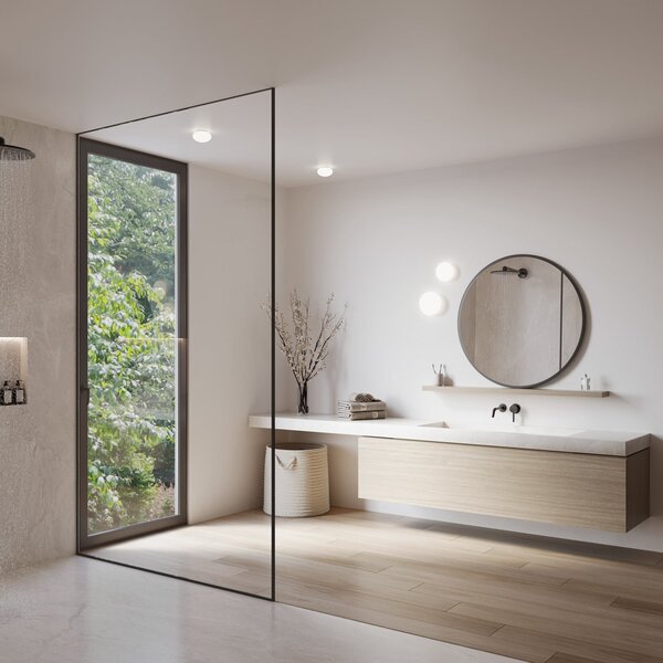 Wever & Ducré Lighting WEVER DUCRÉ LED οροφής Perlez 2.0 Ø 16cm IP44 2.700 K, ρυθμιζόμενος, Λευκό, Μπάνιο, Γυαλί