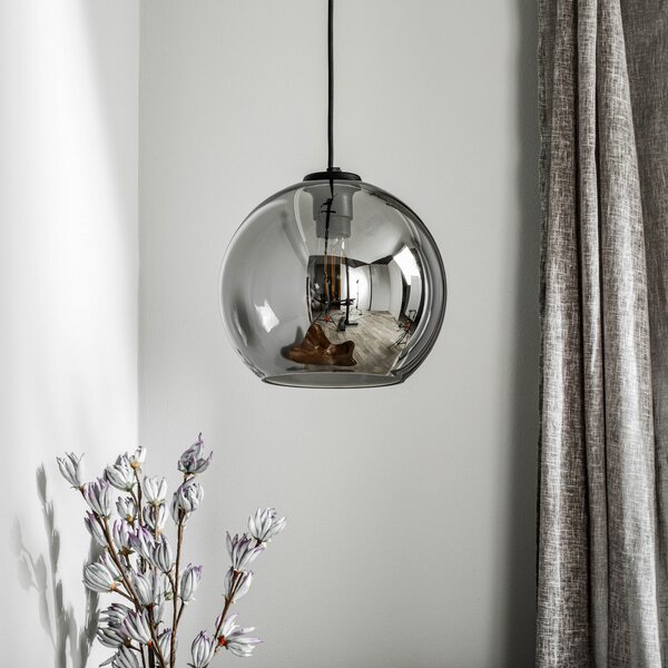 Nowodvorski Lighting Κρεμαστό φωτιστικό Polaris, καθρέφτη γυαλί, καπνιστό, ρυθμιζόμενος, Γκρι, Σαλόνι / τραπεζαρία, Μέταλλο, σύγχρονο