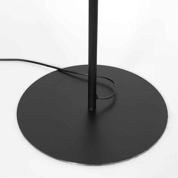 Steinhauer Φωτιστικό δαπέδου Bloeba, μαύρο/ασημί, ύψος 165 cm, βελούδο, Μαύρο, Σαλόνι / τραπεζαρία, Μέταλλο, σύγχρονο