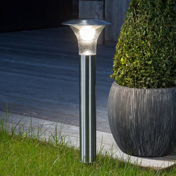 Lindby Φωτιστικό LED ηλιακό με πασσάλους Jolin, 66 cm, ανοξείδωτο ατσάλι, Μεταλλικό, Μέταλλο, σύγχρονο