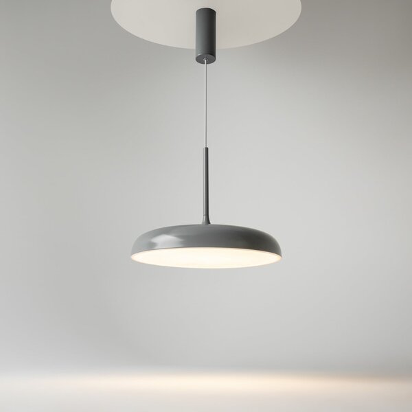 Maytoni LED κρεμαστό φωτιστικό Gerhard, Ø 40 cm, γκρι, μέταλλο, Γκρι, Σαλόνι / τραπεζαρία, Μέταλλο, σύγχρονο