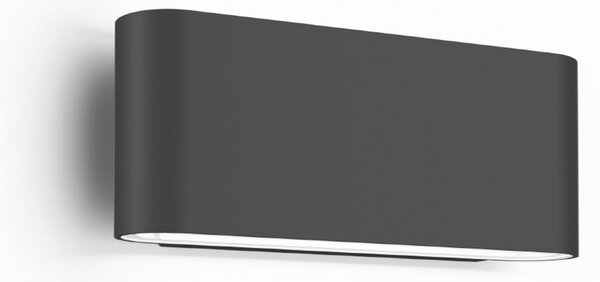 Wever & Ducré Lighting WEVER DUCRÉ LED εξωτερική λάμπα τοίχου Kiosk 1.0 ανθρακί 2700 K, ρυθμιζόμενος, Γκρι, Αλουμίνιο, Γωνιακός τοίχος