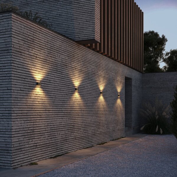 Wever & Ducré Lighting WEVER DUCRÉ LED εξωτερική λάμπα τοίχου Kiosk 1.0 μπρονζέ, 2.700 K, ρυθμιζόμενος, Μπρούτζινο / Αντικέ ορείχαλκου, Αλουμίνιο, Γωνιακός τοίχος