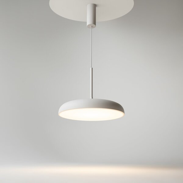 Maytoni LED κρεμαστό φωτιστικό Gerhard, Ø 40 cm, λευκό, μέταλλο, Λευκό, Σαλόνι / τραπεζαρία, Μέταλλο, σύγχρονο