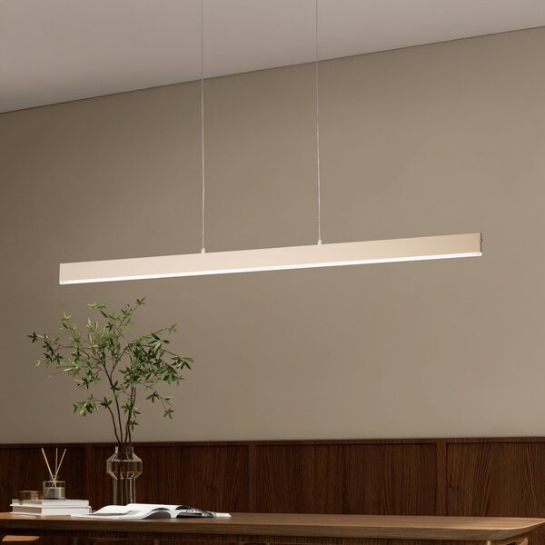 FISCHER & HONSEL Κρεμαστή λάμπα LED Silvano, άμμος, μήκος 115 cm, CCT, ρυθμιστής έντασης με αφή, ρυθμιζόμενος, Μπεζ, Σαλόνι / τραπεζαρία, Μέταλλο, σύγχρονο