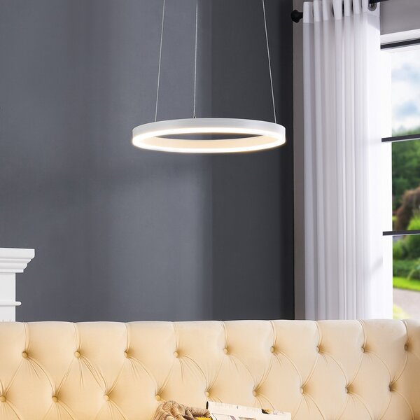 Arcchio Φωτιστικό οροφής LED Albiona, λευκό, 1 δακτύλιος, Ø 40 cm, ρυθμιζόμενος, Λευκό, Κουζίνα, Μέταλλο, σύγχρονο