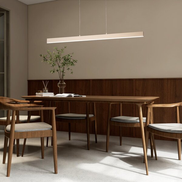 FISCHER & HONSEL Κρεμαστή λάμπα LED Silvano, άμμος, μήκος 115 cm, CCT, ρυθμιστής έντασης με αφή, ρυθμιζόμενος, Μπεζ, Σαλόνι / τραπεζαρία, Μέταλλο, σύγχρονο