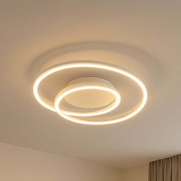 FISCHER & HONSEL LED οροφής HOLY, άμμος, Ø 49 cm, τηλεχειριστήριο, CCT, dim, ρυθμιζόμενος, Μπεζ, Σαλόνι / τραπεζαρία, Μέταλλο, σύγχρονο