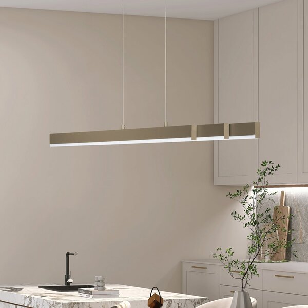FISCHER & HONSEL Κρεμαστό φωτιστικό LED Vayana, γκριζωπό, μήκος 189 cm, CCT Touchdimmer, ρυθμιζόμενος, Καφέ / Σκουριάς, Σαλόνι / τραπεζαρία, Μέταλλο, σύγχρονο