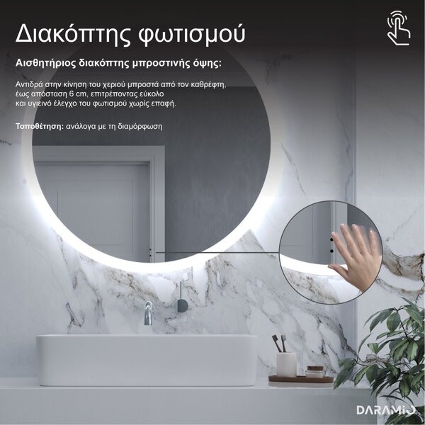 Καθρέφτης μισοφέγγαρο LED E7