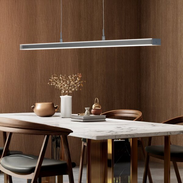 FISCHER & HONSEL Κρεμαστή λάμπα LED Valeno, γκρι, μήκος 115 cm, CCT, ρυθμιστής έντασης με αφή, ρυθμιζόμενος, Γκρι, Σαλόνι / τραπεζαρία, Μέταλλο, σύγχρονο