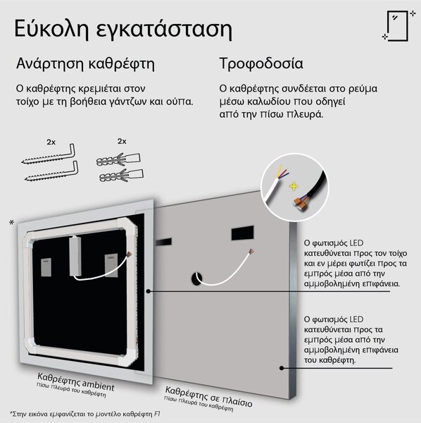 Καθρέφτης μισοφέγγαρο LED E7