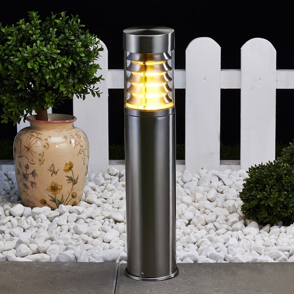 Lindby Βάση φωτιστικού Enja, 50 cm, ανοξείδωτο ατσάλι, IP44, E27, ρυθμιζόμενος, Μεταλλικό, Ανοξείδωτος χάλυβας, σύγχρονο