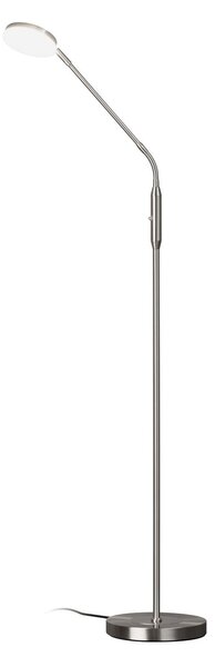 FISCHER & HONSEL Λάμπα LED Sorento νικελίου, ύψος 138 cm, CCT, ρυθμιστής έντασης με αφή, ρυθμιζόμενος, Μεταλλικό, Σαλόνι / τραπεζαρία, Μέταλλο, σύγχρονο