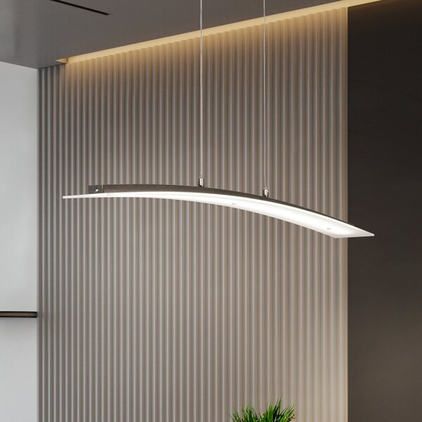 FISCHER & HONSEL Κρεμαστή λάμπα LED Mavero, νικέλιο, μήκος 90 cm, CCT, ρυθμιστής έντασης με αφή, ρυθμιζόμενος, Μεταλλικό, Σαλόνι / τραπεζαρία, Μέταλλο, σύγχρονο