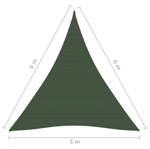 Πανί Σκίασης Σκούρο Πράσινο 5 x 6 x 6 μ. από HDPE 160 γρ./μ² - Πράσινο