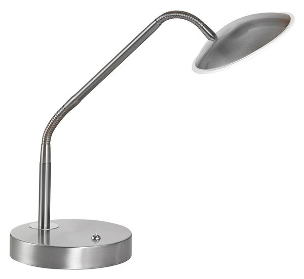 FISCHER & HONSEL LED επιτραπέζια λάμπα Tallri, νικέλιο, ύψος 60 cm, CCT Touchdimmer, ρυθμιζόμενος, Μεταλλικό, Σαλόνι / τραπεζαρία, Μέταλλο, σύγχρονο