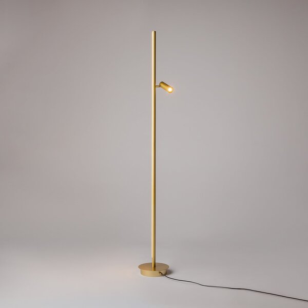 Maytoni LED-Stehleuchte Thin, ορείχαλκος, αλουμίνιο, ύψος 155 cm, dim, ρυθμιζόμενος, Χρυσό / Ορείχαλκου, Σαλόνι / τραπεζαρία, Αλουμίνιο, σύγχρονο