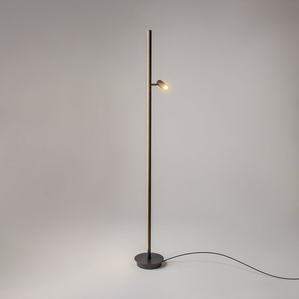 Maytoni LED-Stehleuchte Thin, μαύρο, αλουμίνιο, ύψος 155 cm, dim, ρυθμιζόμενος, Μαύρο, Σαλόνι / τραπεζαρία, Αλουμίνιο, σύγχρονο