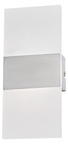FISCHER & HONSEL LED-Wandleuchte FODER, χρώμα νικελίου, ύψος 27 cm, διακόπτης, Μεταλλικό, Σαλόνι / τραπεζαρία, Μέταλλο, σύγχρονο
