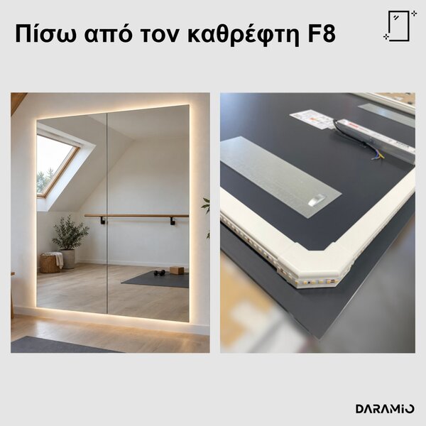 Τοίχος καθρεφτών γυμναστηρίου LED F8