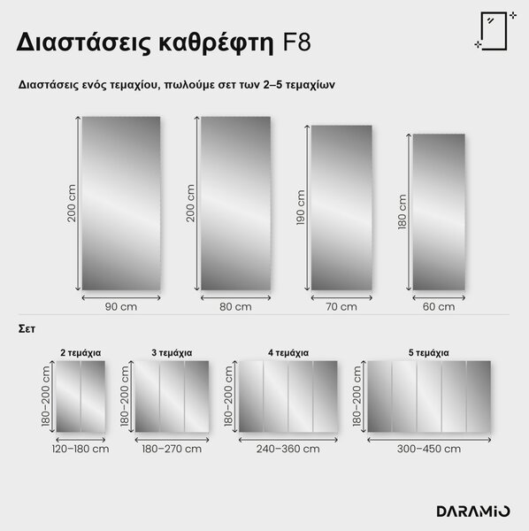 Τοίχος καθρεφτών γυμναστηρίου LED F8