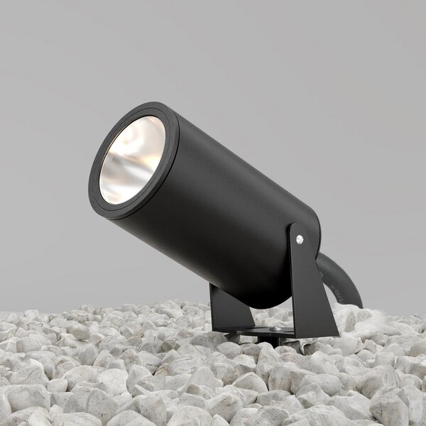 Maytoni LED-Erdspießstrahler Bern, γραφίτη, Ø 13 cm, IP65, Γκρι, Αλουμίνιο