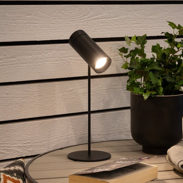 Konstsmide LED φορητή επιτραπέζια λάμπα Multi, μαύρη, ύψος 30 cm, IP54, ρυθμιζόμενος, Μαύρο, Σαλόνι / τραπεζαρία, Αλουμίνιο, σύγχρονο