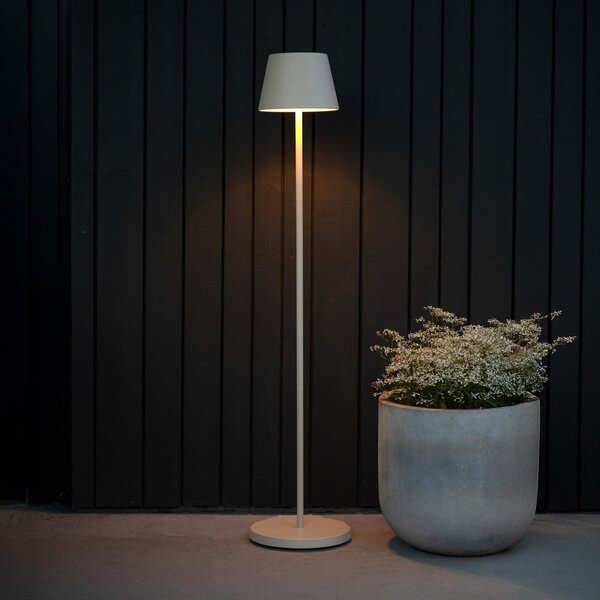 Konstsmide Φωτιστικό LED με μπαταρία Pomezia, χρώμα άμμου, 124 cm, IP54, USB, ρυθμιζόμενος, Μπεζ, Σαλόνι / τραπεζαρία, Αλουμίνιο, σύγχρονο
