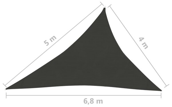 Πανί Σκίασης Μαύρο 4 x 5 x 6,8 μ. από HDPE 160 γρ./μ² - Μαύρο