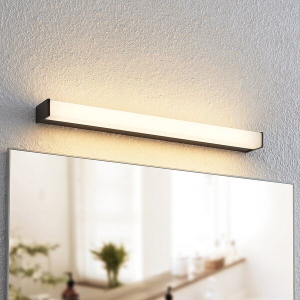 Lindby Ulisan LED φωτιστικό τοίχου μπάνιου, γωνιακό, 58,8 cm, Μαύρο, Μπάνιο, Μέταλλο, σύγχρονο