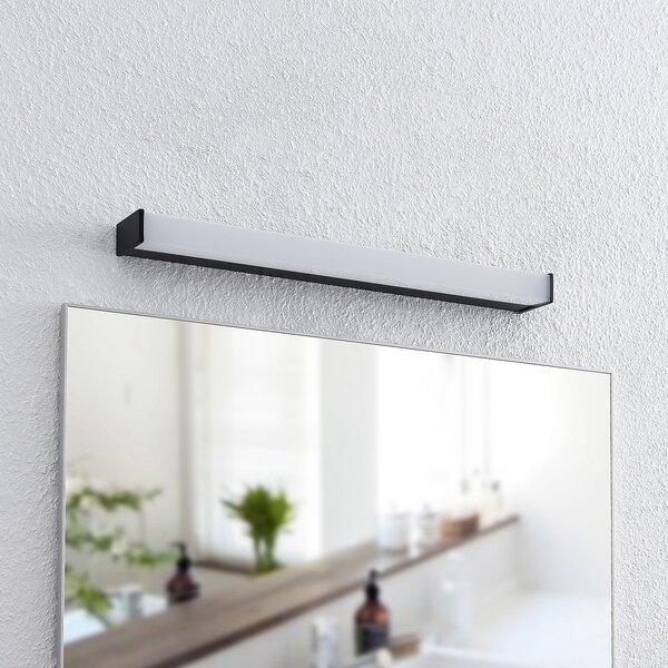Lindby Ulisan LED φωτιστικό τοίχου μπάνιου, γωνιακό, 58,8 cm, Μαύρο, Μπάνιο, Μέταλλο, σύγχρονο