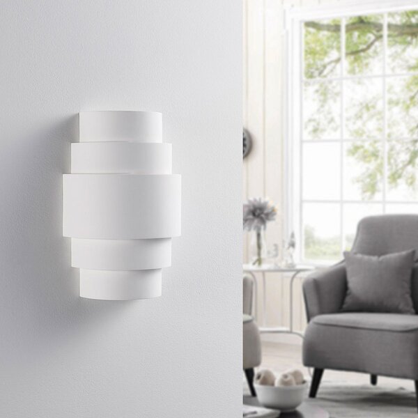 Lindby Φωτιστικό τοίχου Marit, ύψος 30 cm, λευκό, γύψος, E14, ρυθμιζόμενος, Λευκό, Σαλόνι / τραπεζαρία, Γύψος / πηλός, σύγχρονο