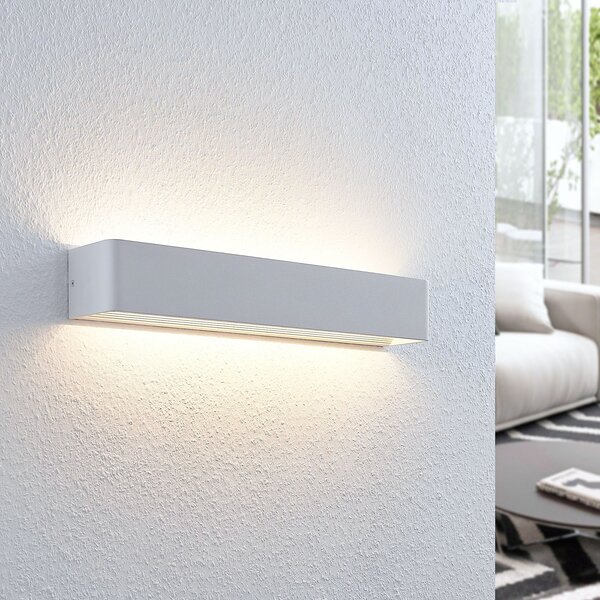 Lindby Φωτιστικό τοίχου LED Lonisa, λευκό, 53 cm, Λευκό, Σαλόνι / τραπεζαρία, Μέταλλο, σύγχρονο