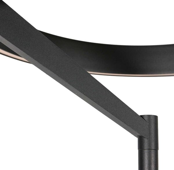 Steinhauer Λάμπα LED Mykty, μαύρη, ύψος 170 cm, μέταλλο 2-φωτιστικά. CCT, ρυθμιζόμενος, Μαύρο, Σαλόνι / τραπεζαρία, Μέταλλο, σύγχρονο