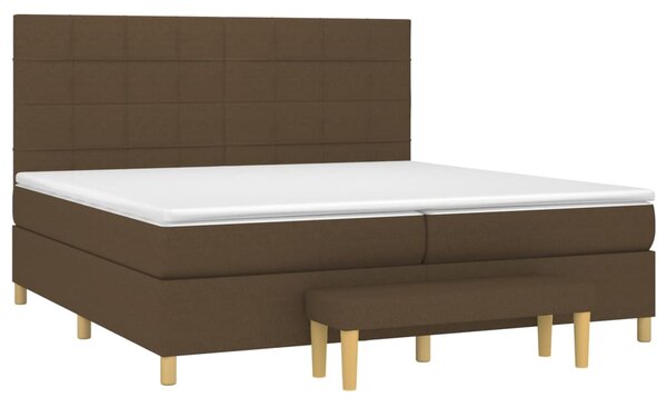 VidaXL Κρεβάτι Boxspring με Στρώμα Σκούρο Καφέ 200x200 εκ. Υφασμάτινο