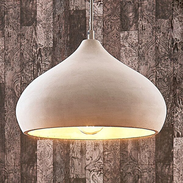 Lindby κρεμαστό φωτιστικό Morton, Ø 29 cm, γκρι, μπετόν, E27, ρυθμιζόμενος, Γκρι, Σαλόνι / τραπεζαρία, Σκυρόδεμα, σύγχρονο