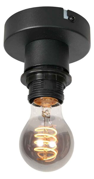 Mexlite Φωτιστικό οροφής Bloeba, λευκό/μαύρο, Ø 25 cm, λινό/μέταλλο, ρυθμιζόμενος, Λευκό, Σαλόνι / τραπεζαρία, Ύφασμα / Κλωστοϋφαντουργία