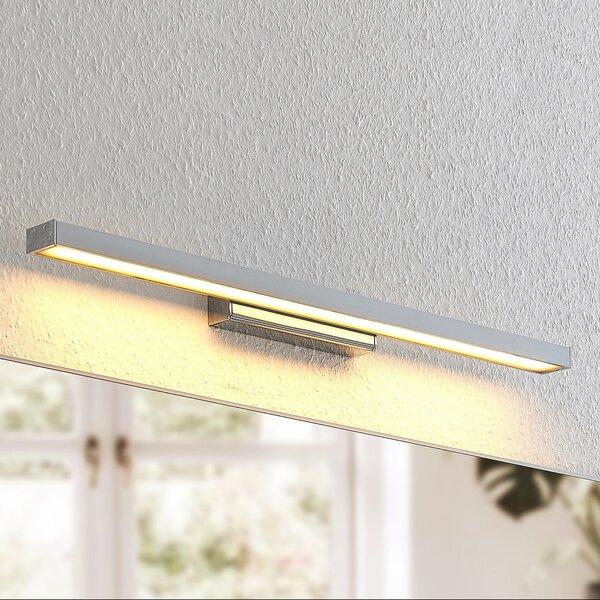Lindby LED καθρέφτης Alenia, 60 cm, χρώμιο, αλουμίνιο, IP44, Μεταλλικό, Μπάνιο, Μέταλλο, σύγχρονο