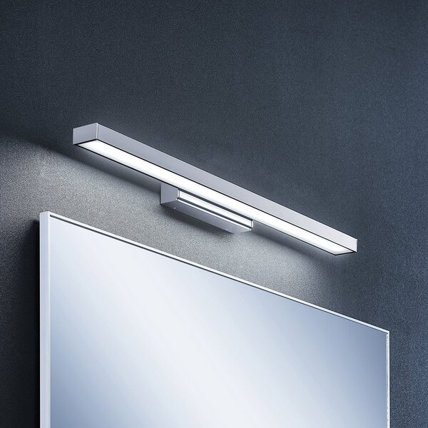 Lindby LED καθρέφτης Alenia, 60 cm, χρώμιο, αλουμίνιο, IP44, Μεταλλικό, Μπάνιο, Μέταλλο, σύγχρονο