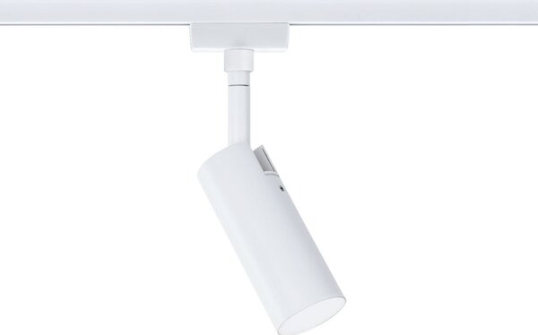 Paulmann URail Tubo Spot, 3-step-dim, 3.000K, λευκό σήμα, ρυθμιζόμενος, Λευκό, Σαλόνι / τραπεζαρία, Μέταλλο, σύγχρονο