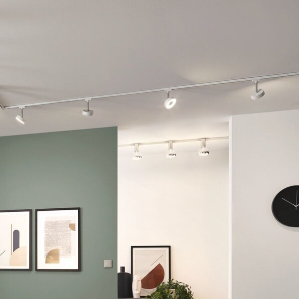 Paulmann URail LED-Spot Circle ρυθμιζόμενο 3.000K λευκό φως, ρυθμιζόμενος, Λευκό, Σαλόνι / τραπεζαρία, Μέταλλο, σύγχρονο