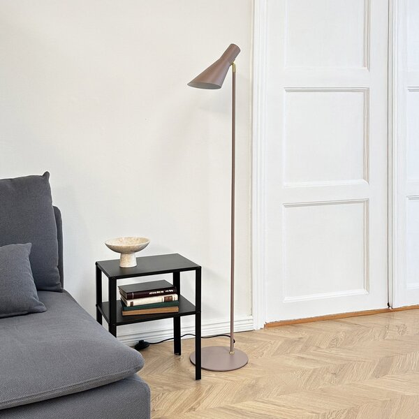 Dyberg Larsen Φωτιστικό δαπέδου DL12, μπεζ/ορείχαλκος, 139 cm, μέταλλο, Μπεζ, Σαλόνι / τραπεζαρία, Μέταλλο, Σκανδιναβικό