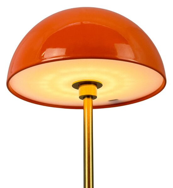 Dyberg Larsen LED-Akkutischlampe Along, πορτοκαλί, σετ 2 τεμαχίων, ρυθμιζόμενος, Πορτοκαλί, Σαλόνι / τραπεζαρία, Μέταλλο, Σκανδιναβικό