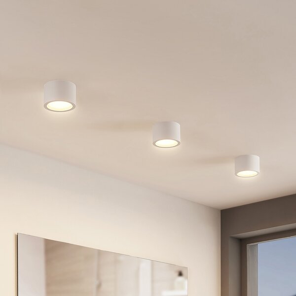 Arcchio downlight Nieva, GX53, λευκό, στρογγυλό, Ø 10cm, μεταλλικό, ρυθμιζόμενος, Λευκό, Διάδρομος, Αλουμίνιο, σύγχρονο