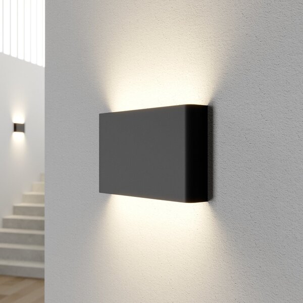 Nowodvorski Lighting Φωτιστικό τοίχου Haga, γραφίτης, μέταλλο, G9, πάνω/κάτω, πλάτος 25.5cm, ρυθμιζόμενος, Μαύρο, Σαλόνι / τραπεζαρία, Μέταλλο, σύγχρονο